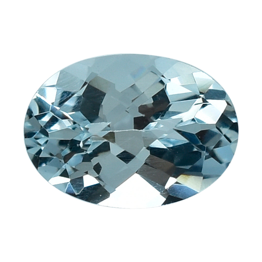 AQUAMARINE CHECKER CUT OVAL (B) 7X5MM 0.75 Cts.