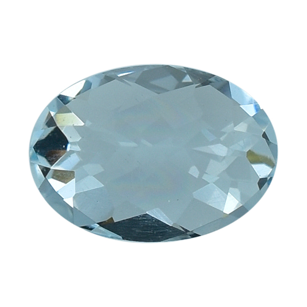 AQUAMARINE CHECKER CUT OVAL (B) 7X5MM 0.75 Cts.