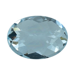 AQUAMARINE CHECKER CUT OVAL (B) 7X5MM 0.75 Cts.