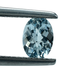 AQUAMARINE CHECKER CUT OVAL (B) 7X5MM 0.75 Cts.