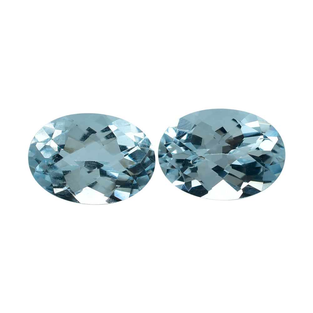 AQUAMARINE CHECKER CUT OVAL (B) 7X5MM 0.75 Cts.