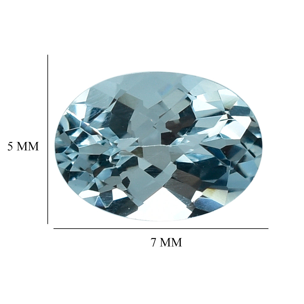AQUAMARINE CHECKER CUT OVAL (B) 7X5MM 0.75 Cts.