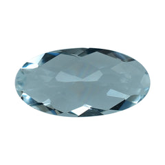 AQUAMARINE CHECKER CUT OVAL (C) 8X4MM 0.70 Cts.