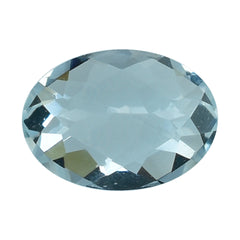 AQUAMARINE CHECEKER CUT OVAL (C) 7X5MM 0.73 Cts.