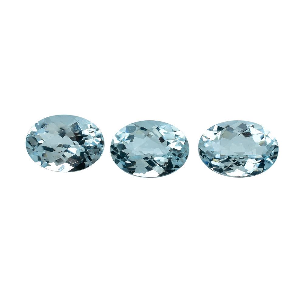 AQUAMARINE CHECEKER CUT OVAL (C) 7X5MM 0.73 Cts.