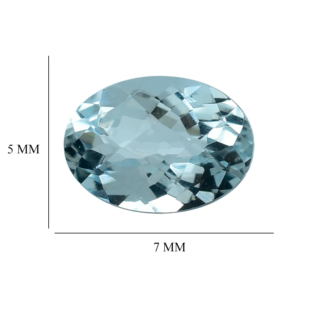 AQUAMARINE CHECEKER CUT OVAL (C) 7X5MM 0.73 Cts.