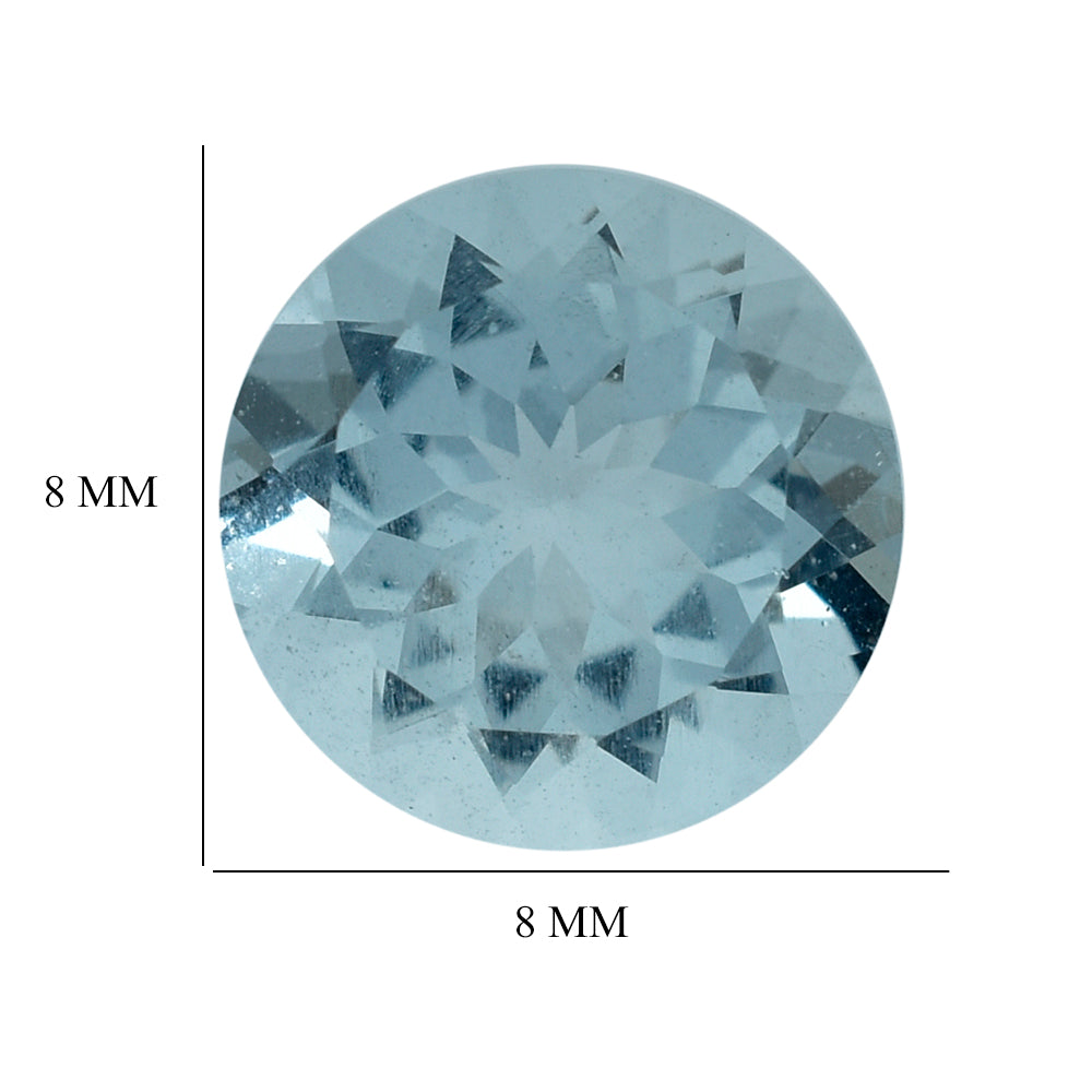 AQUAMARINE CUT ROUND (C) 8MM 1.80 Cts.