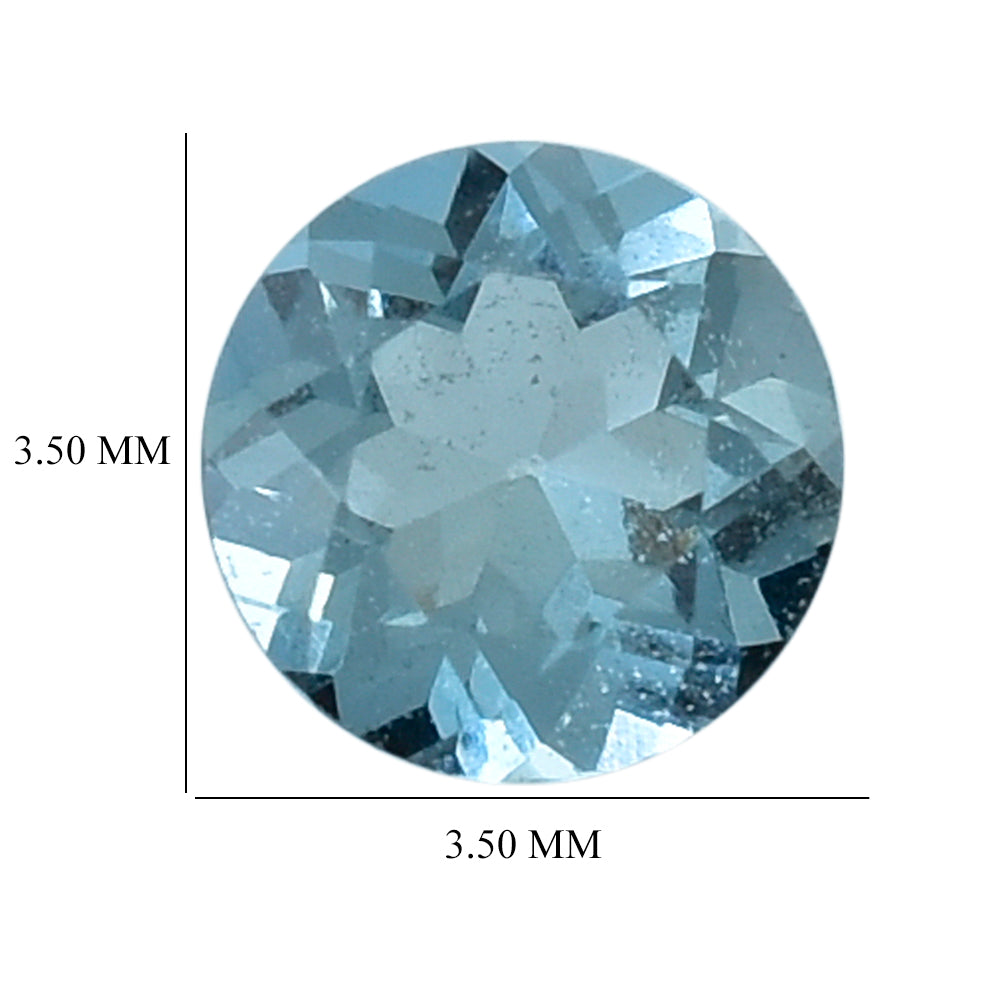 AQUAMARINE CUT ROUND (A+++) 3.50MM 0.13 Cts.
