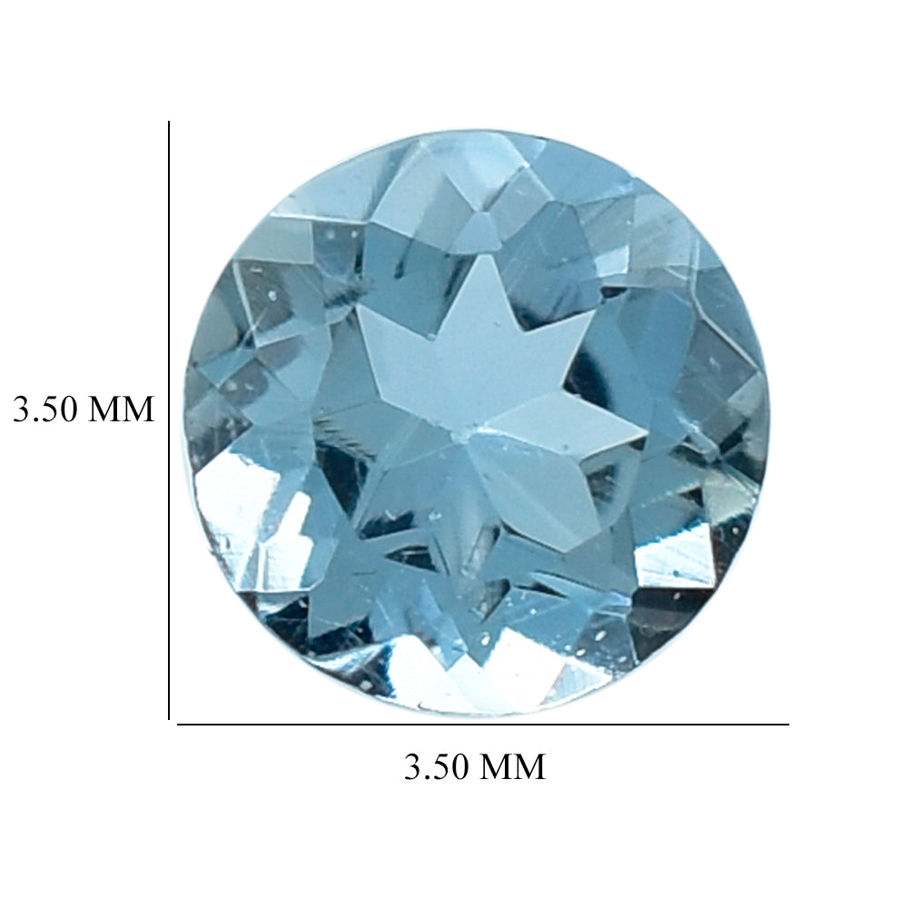 AQUAMARINE CUT ROUND (A+++) 3.50MM 0.15 Cts.