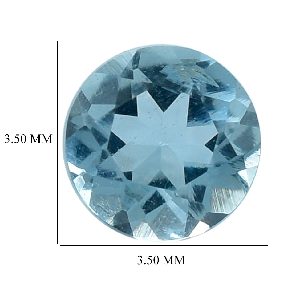 AQUAMARINE CUT ROUND (A++) 3.50MM 0.18 Cts.