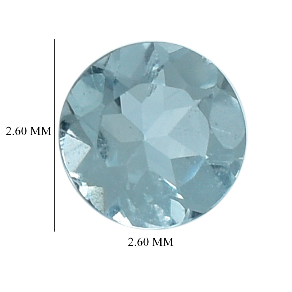 AQUAMARINE CUT ROUND (B) 2.60MM 0.05 Cts.
