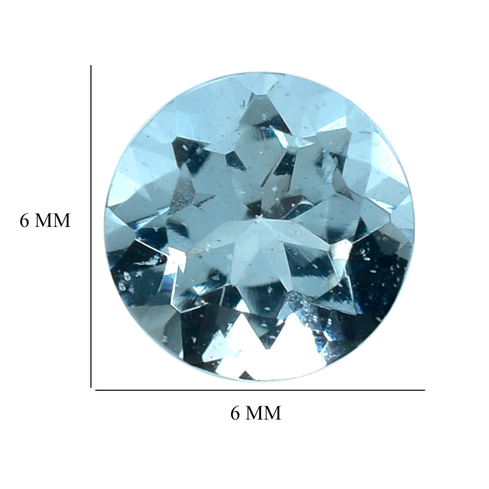 AQUAMARINE CUT ROUND (A+) 6MM 0.55 Cts.
