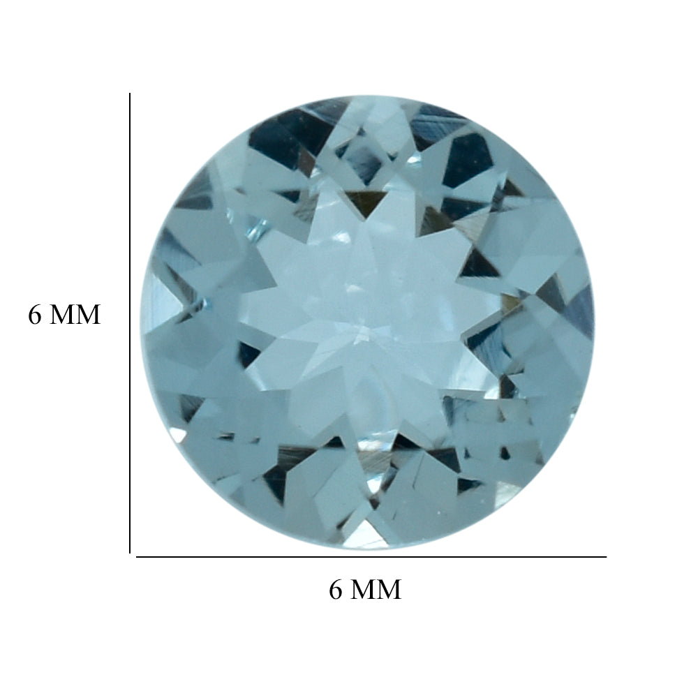 AQUAMARINE CUT ROUND (A+) 6MM 0.73 Cts.