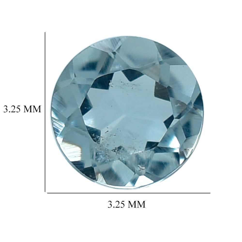 AQUAMARINE CUT ROUND (A+) (WINDOW) 3.25MM 0.13 Cts.