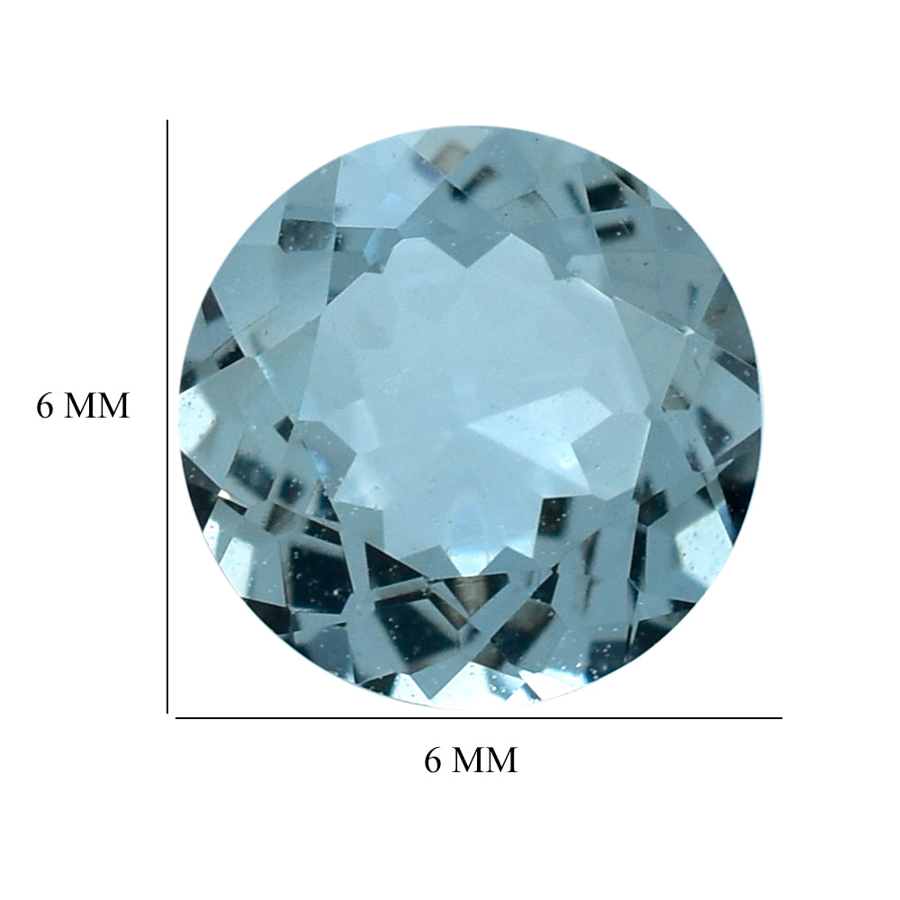 AQUAMARINE CUT ROUND (A) 6MM 0.78 Cts.