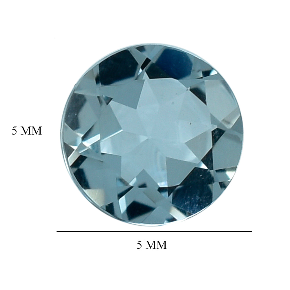 AQUAMARINE CUT ROUND (A) (WINDOW) 5MM 0.4 Cts.