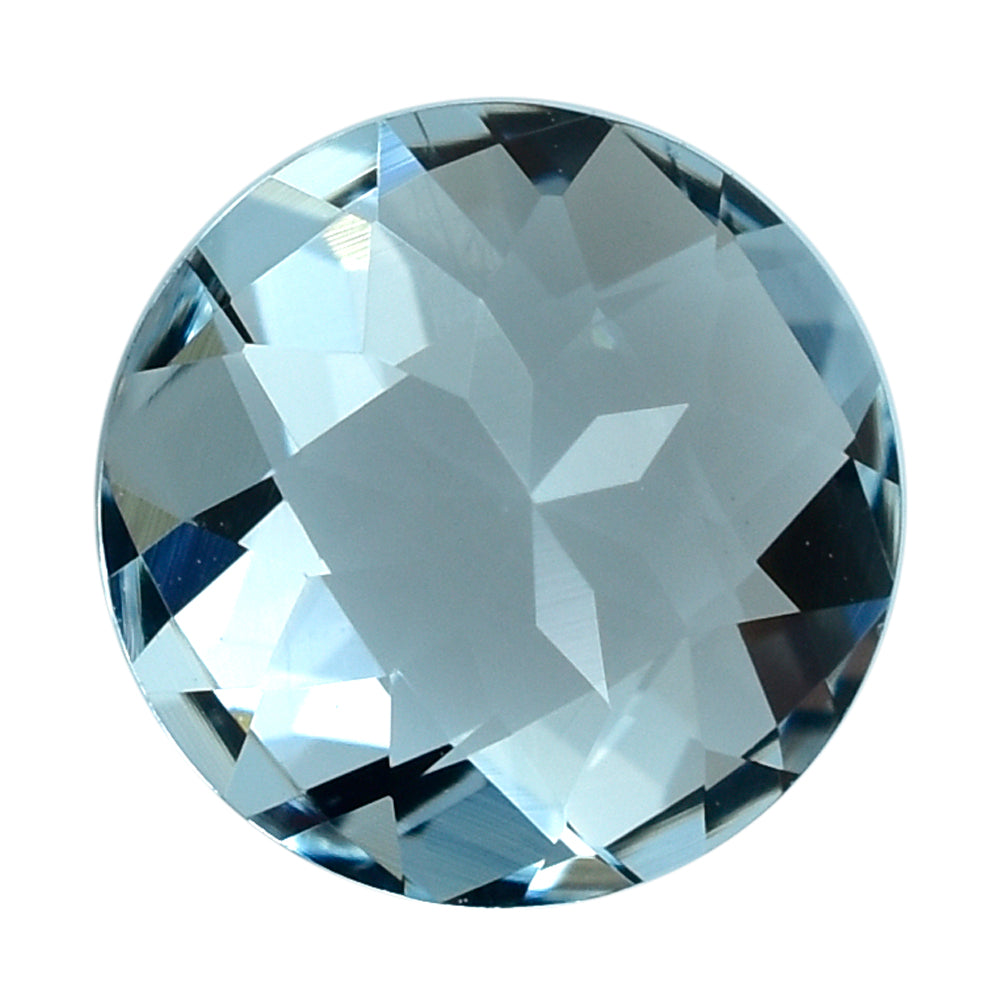 AQUAMARINE CHECKER CUT ROUND (C) 8.50MM 2 Cts.