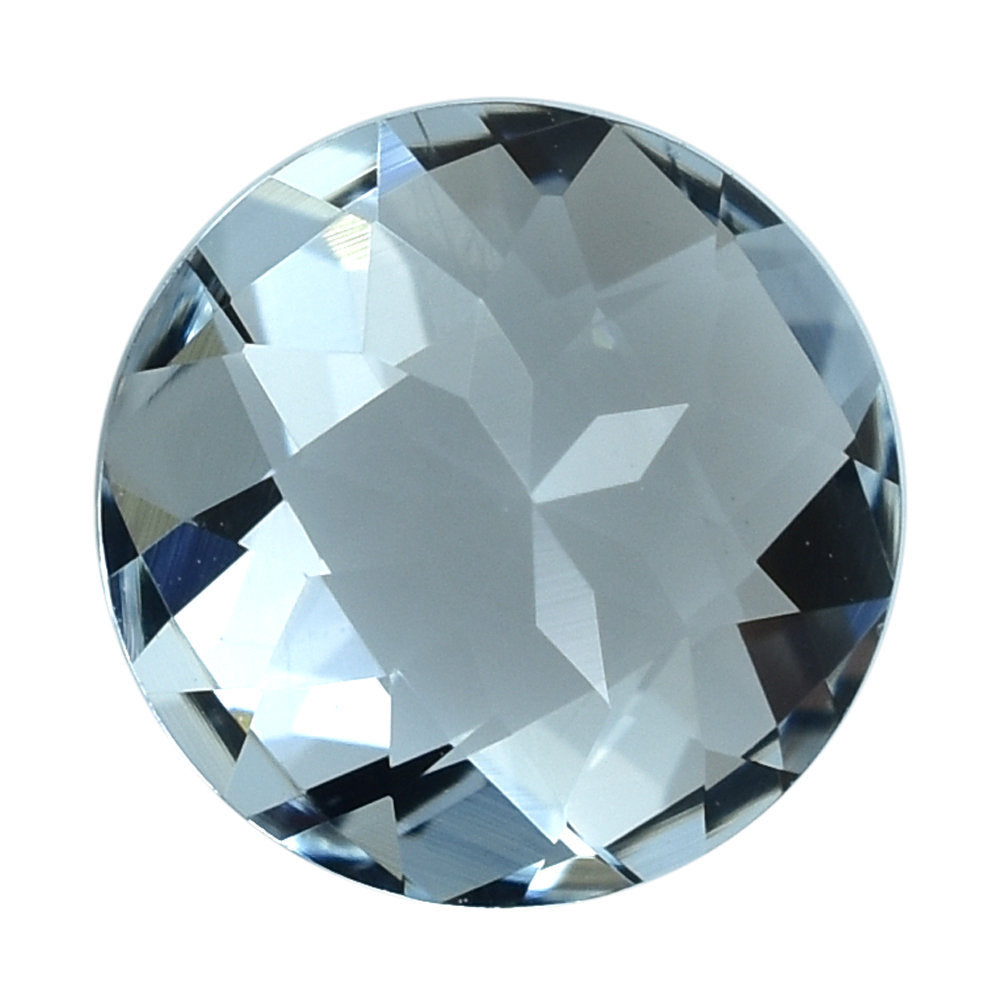 AQUAMARINE CHECKER CUT ROUND (C) 8.50MM 2 Cts.