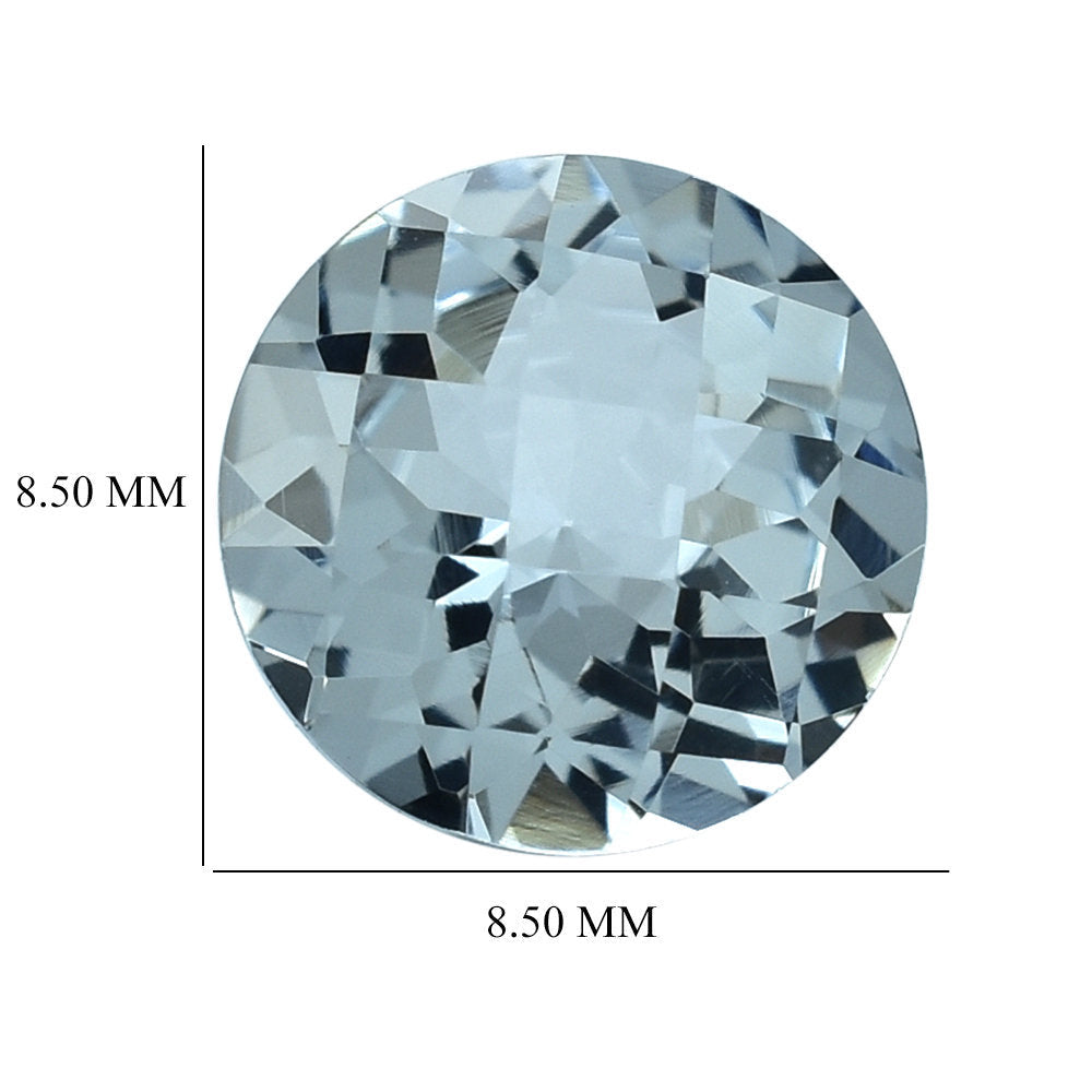 AQUAMARINE CHECKER CUT ROUND (C) 8.50MM 2 Cts.