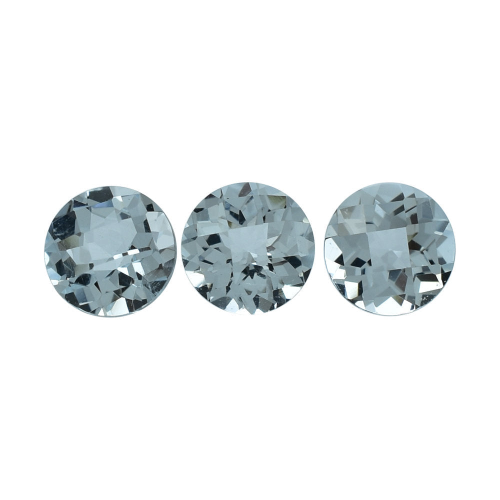 AQUAMARINE CHECKER CUT ROUND (B) 5MM 0.44 Cts.