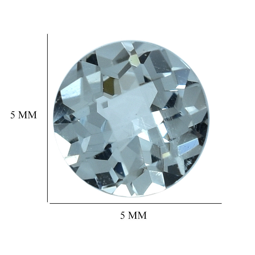 AQUAMARINE CHECKER CUT ROUND (B) 5MM 0.44 Cts.