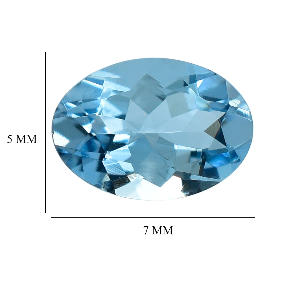 AQUAMARINE CUT OVAL (A+++/SI) 7X5MM 0.51 Cts.