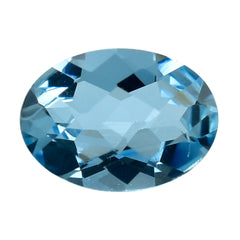 AQUAMARINE CHECKER CUT OVAL (A+++/SI) 7X5MM 0.66 Cts.