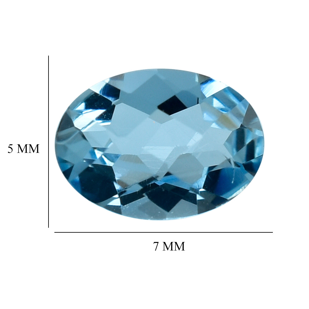 AQUAMARINE CHECKER CUT OVAL (A+++/SI) 7X5MM 0.66 Cts.