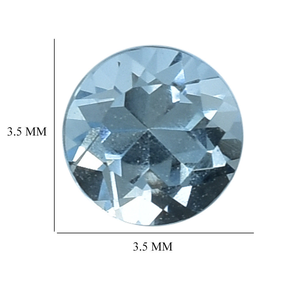 AQUAMARINE CUT ROUND (A+++/SI) 3.50MM 0.19 Cts.