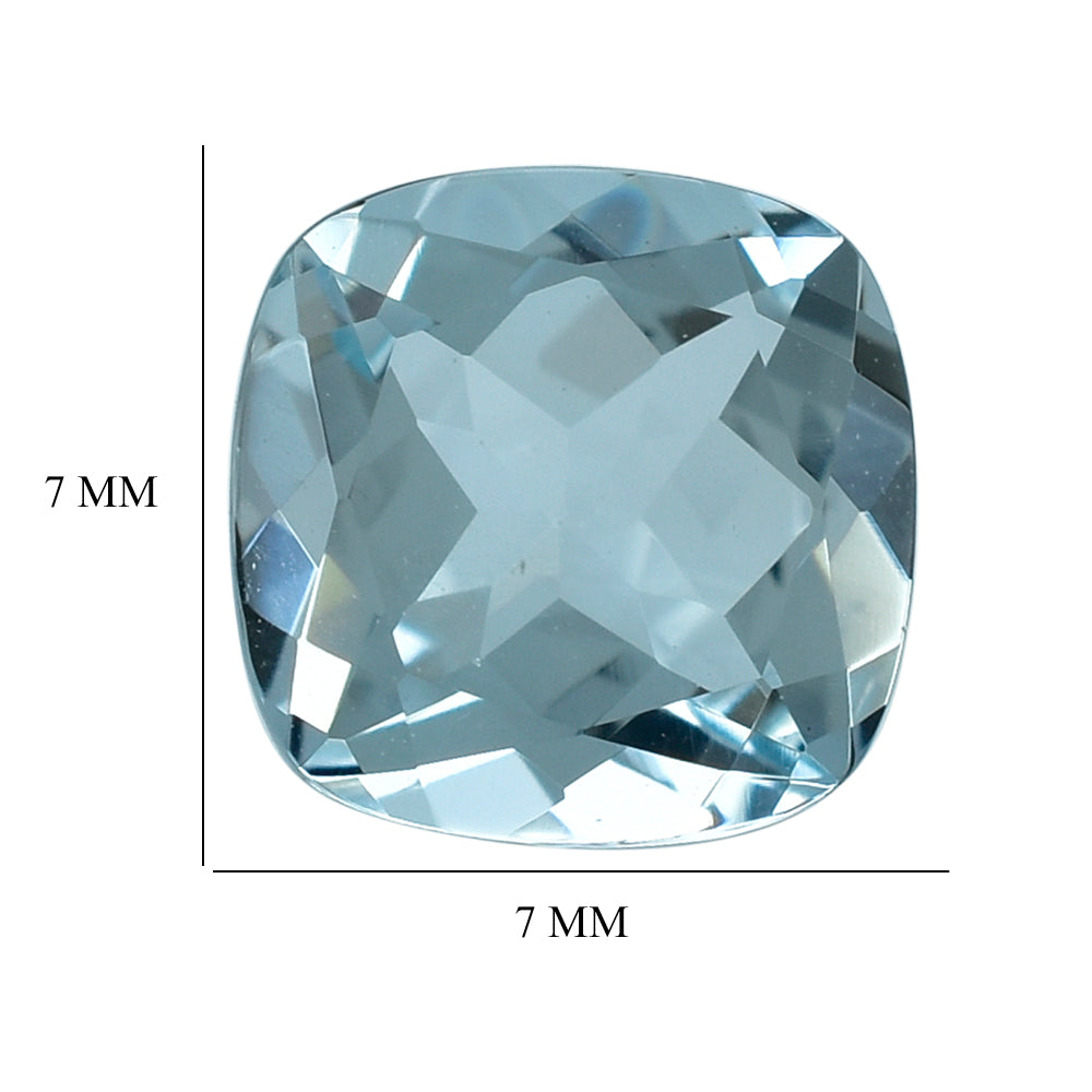 AQUAMARINE CUT CUSHION (B) 7MM 1.34 Cts.