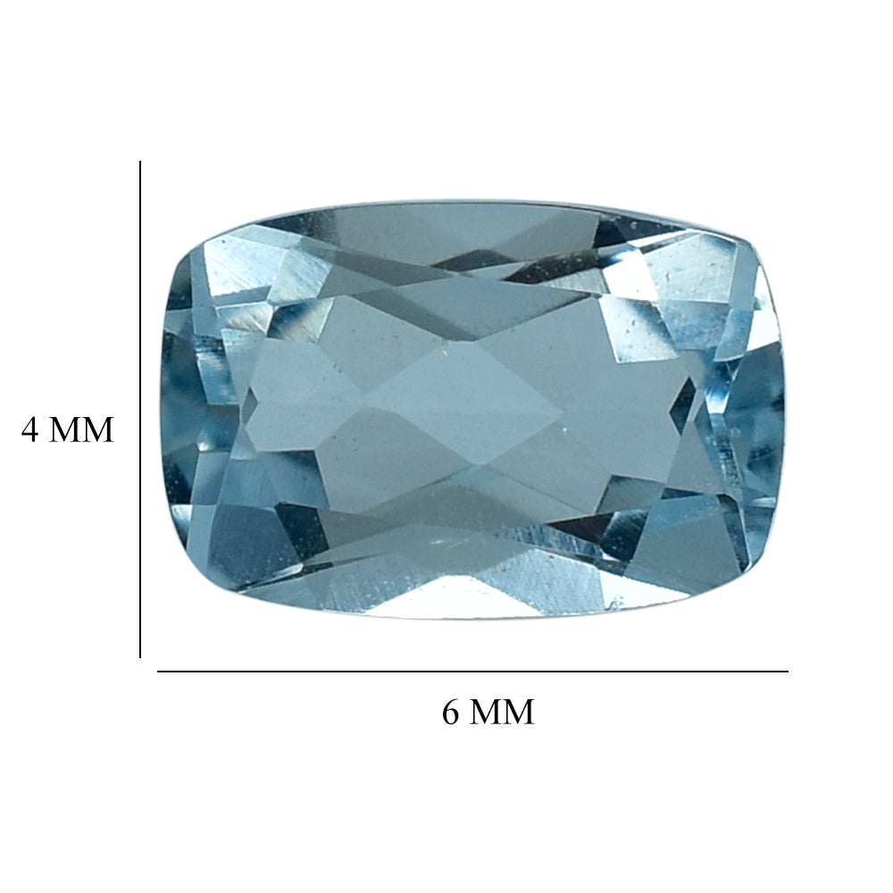 AQUAMARINE CUT CUSHION (B) 6X4MM 0.54 Cts.