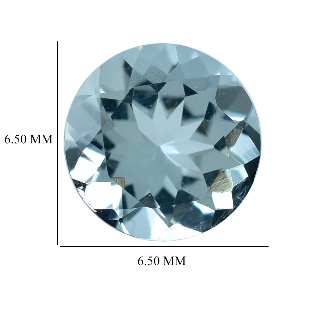 AQUAMARINE CUT ROUND (B) 6.50MM 0.9 Cts.