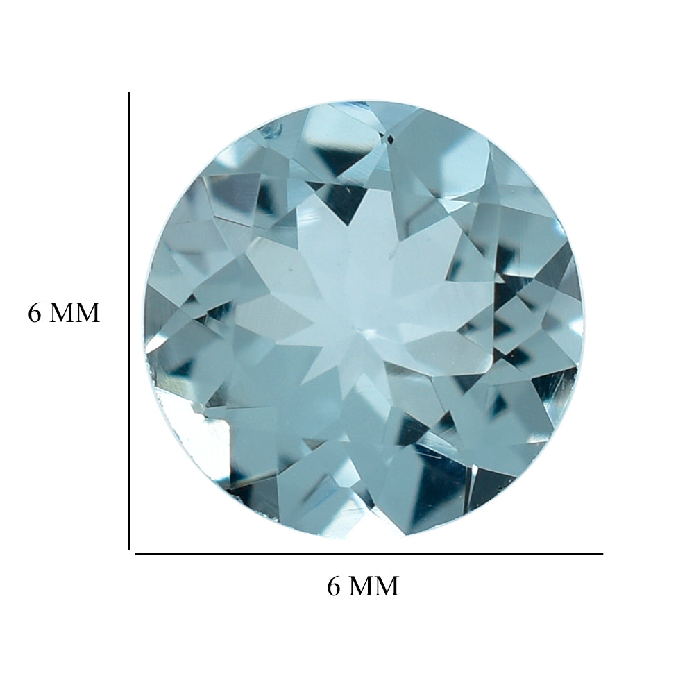 AQUAMARINE CUT ROUND (B) 6MM 0.65 Cts.