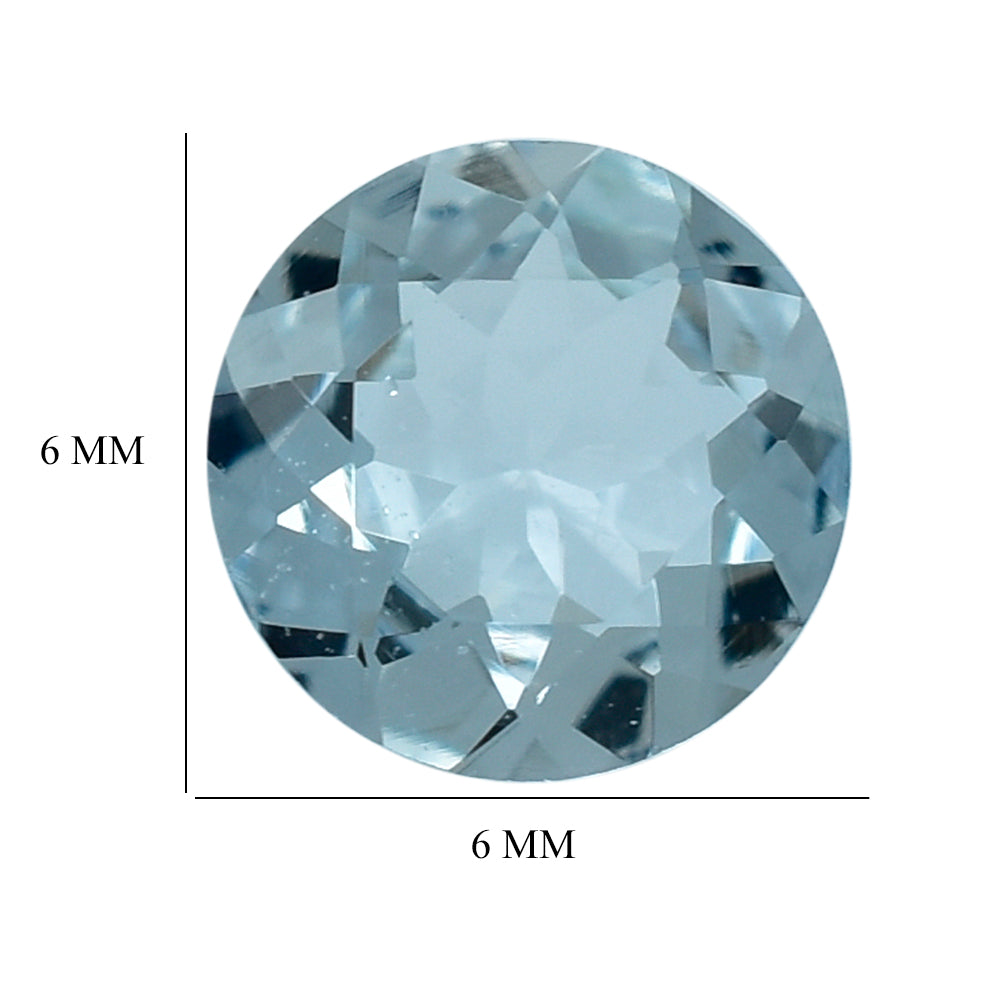 AQUAMARINE CUT ROUND (B/WINDOW) 6MM 0.65 Cts.