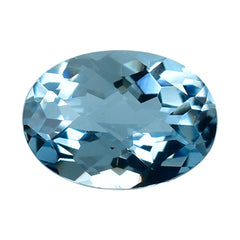 AQUAMARINE CHECKER CUT OVAL (A++/SI) 7X5MM 0.68 Cts.