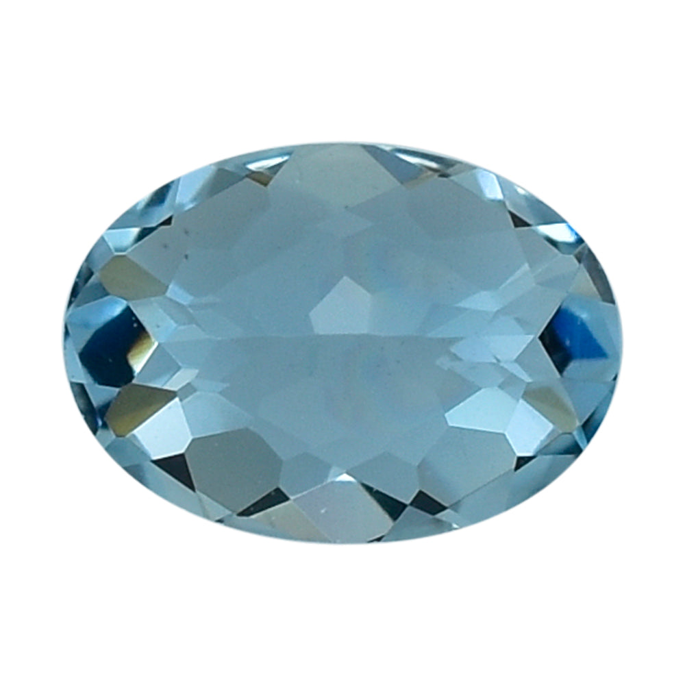 AQUAMARINE CHECKER CUT OVAL (A++/SI) 7X5MM 0.68 Cts.