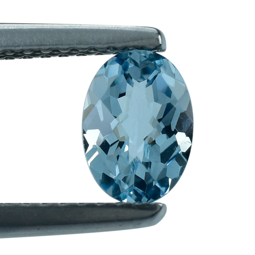 AQUAMARINE CHECKER CUT OVAL (A++/SI) 7X5MM 0.68 Cts.