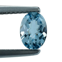AQUAMARINE CHECKER CUT OVAL (A++/SI) 7X5MM 0.68 Cts.