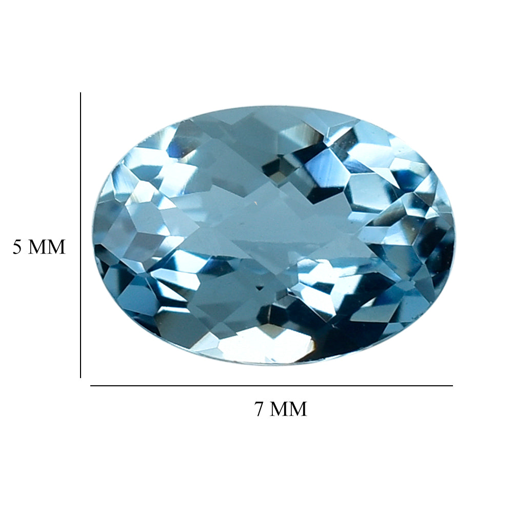 AQUAMARINE CHECKER CUT OVAL (A++/SI) 7X5MM 0.68 Cts.