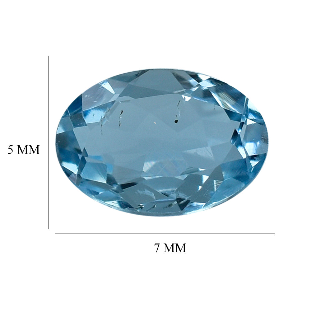 AQUAMARINE CUT OVAL (A++/SI) (WINDOW) 7X5MM 0.62 Cts.