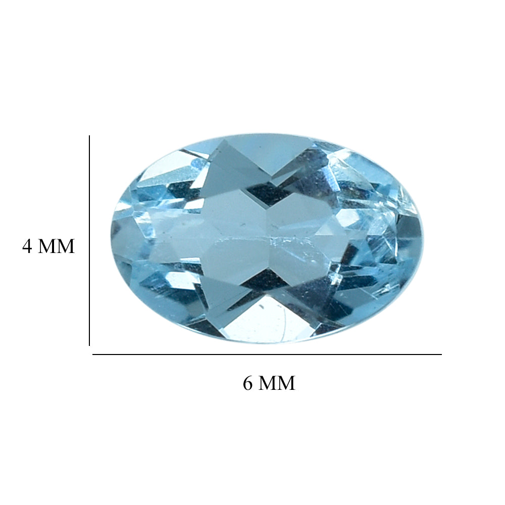 AQUAMARINE CUT OVAL (A++/SI) 6X4MM 0.38 Cts.