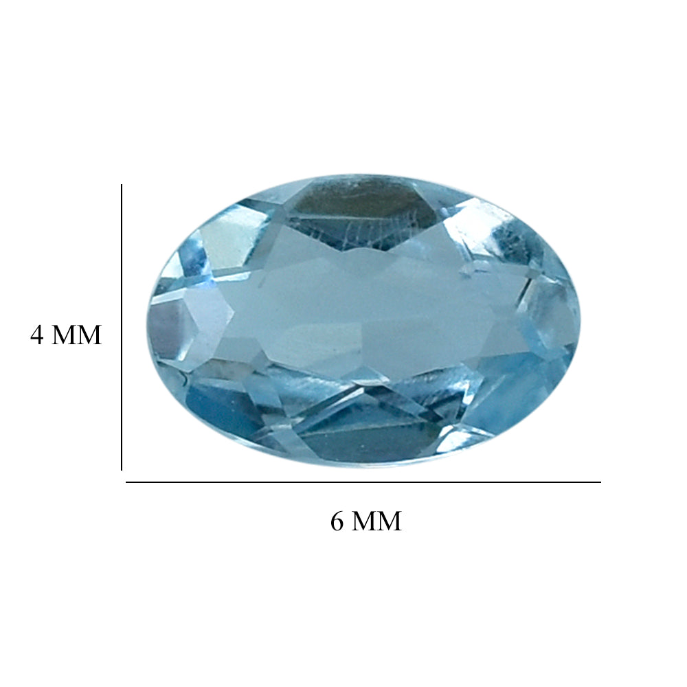 AQUAMARINE CUT OVAL (A++/SI) (WINDOW) 6X4MM 0.37 Cts.
