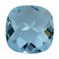 AQUAMARINE CHECKER CUT CUSHION (A++/SI) 7MM 1.11 Cts.