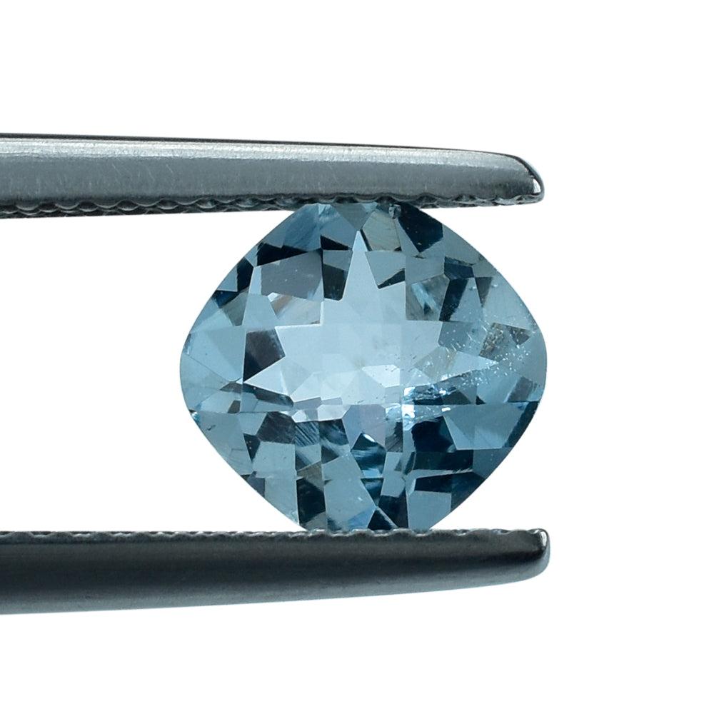 AQUAMARINE CHECKER CUT CUSHION (A++/SI) 7MM 1.11 Cts.