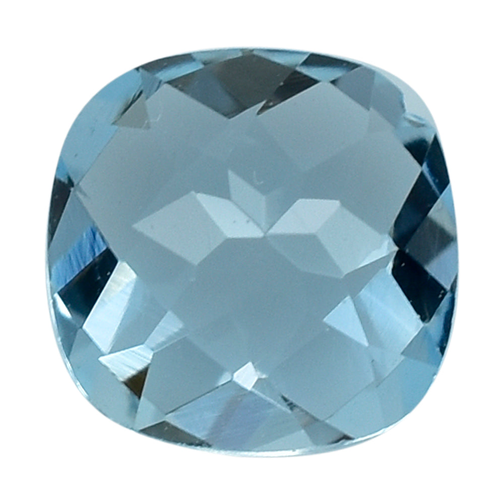 AQUAMARINE CHECKER CUT CUSHION (A++/SI) 6MM 0.76 Cts.