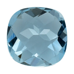 AQUAMARINE CHECKER CUT CUSHION (A++/SI) 6MM 0.76 Cts.