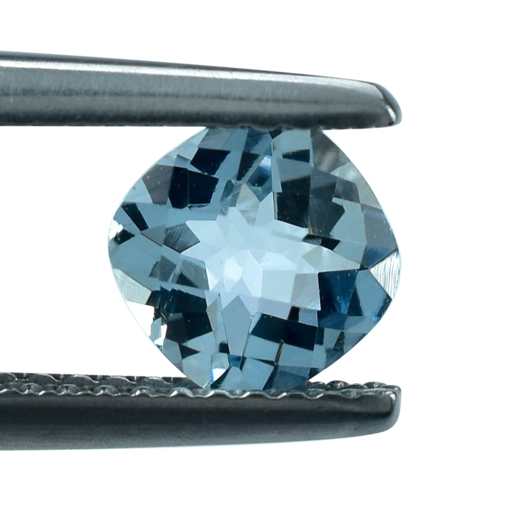 AQUAMARINE CHECKER CUT CUSHION (A++/SI) 6MM 0.76 Cts.