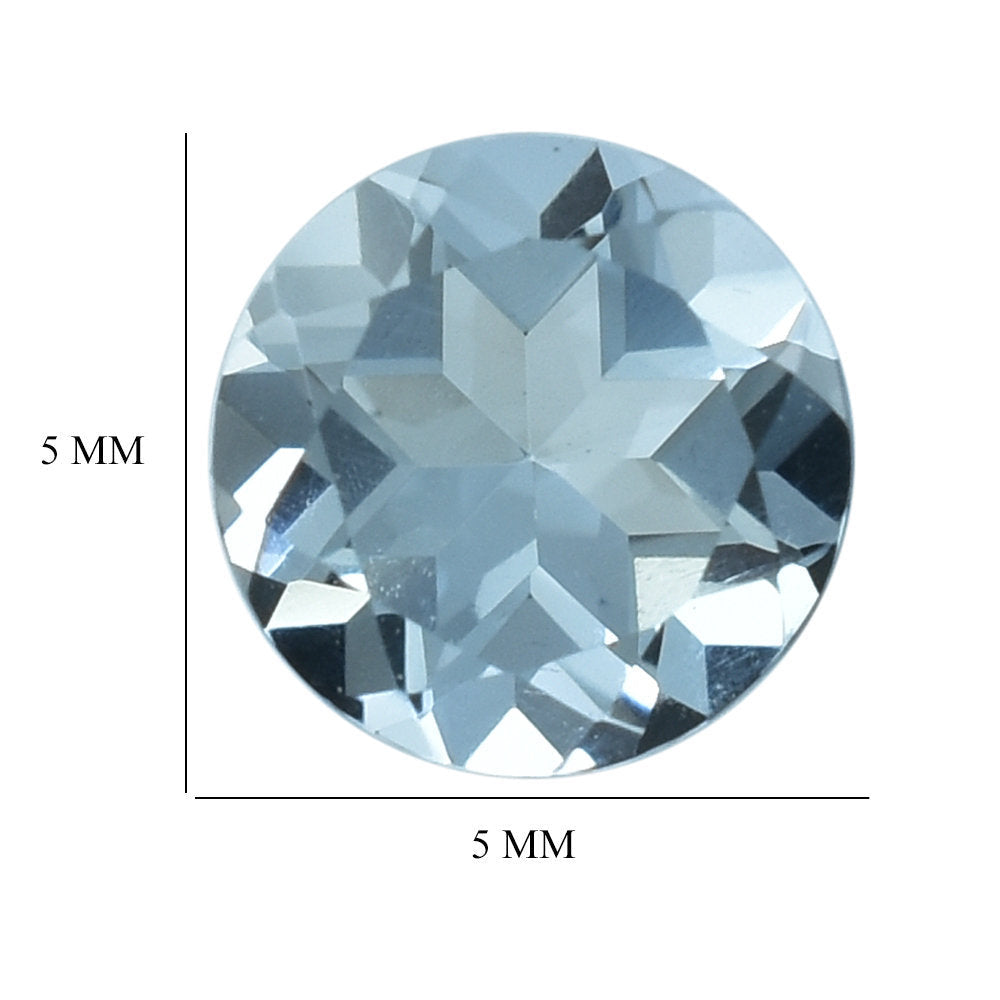 AQUAMARINE CHECKER CUT ROUND (A++/SI) 5MM 0.40 Cts.