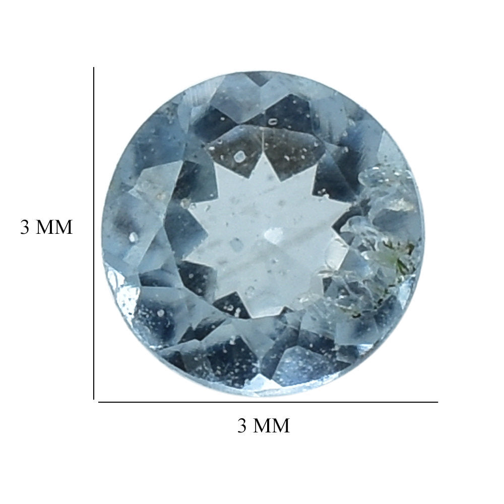 AQUAMARINE CUT ROUND (A++/SI) 3MM 0.05 Cts.