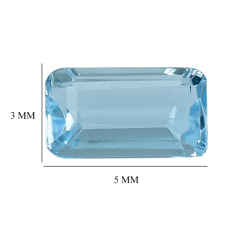 AQUAMARINE CUT OCTAGON (A++/SI) (WINDOW) 5X3MM 0.25 Cts.